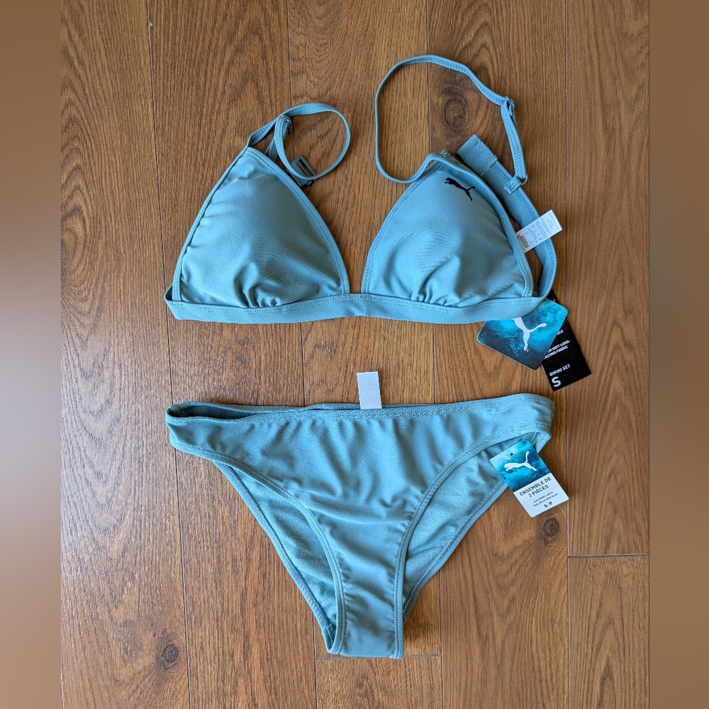 Puma Triangle Bikini Set Teal Small NWT